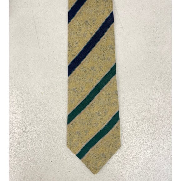 Vintage Diagonal Stripes Silk Tie 1990s Preppy School Necktie Made in Italy - Picture 1 of 3